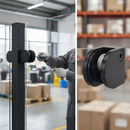 Dark Slate Gray Premium 304 Stainless Steel D Type Glass Clamp - Powder Coated Black for 8mm & 10mm Glass with Optional Safety Pin