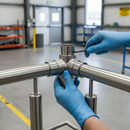 Dark Gray Premium 304 Stainless Steel Tee Piece Connector for 42.4mm x 2mm Tubing - Durable and Reliable Connection Solution