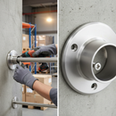 Gray Premium 304 Round Wall Flange for 42.4mm Tube - Durable and Reliable Support - High-Quality Professional Grade for Industrial and Commercial Applic...