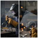 Dark Slate Gray Premium Outer Lens Protection Pack 10 - 110x90x1mm for Welding Helmets and Respirators