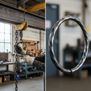 Black Premium 75mm Diameter Ring with 6mm Twisted Bar for Heavy-Duty Applications - High-Quality Professional Grade for Industrial and Commercial Applica...
