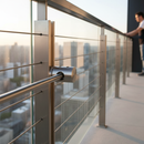 White Smoke Premium 316 Stainless Steel Bar Holder with 12mm Through Hole and Satin Finish for Flat Posts