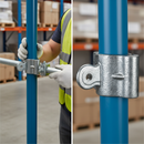 Dark Gray Premium Add-On Male Single Swivel Connector for 48.3mm Tube - Versatile Angle Adjustment for Secure Connections