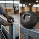 Dark Slate Gray Premium 40mm Diameter Solid Sphere with Set Hole for 12mm Square Bar Applications