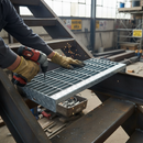 Dark Slate Gray Premium Galvanised Open Mesh Steel Stair Tread with Durbar Nosing for Enhanced Safety and Durability