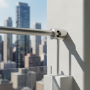 Light Gray Premium 316 Stainless Steel Bar Holder with Through Hole for 42.4mm Tube, Suitable for Up to 12mm Bar