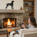 Gray Premium Weimaraner Silhouette Art Piece 195mm x 200mm - Ideal for Home Decor - High-Quality Professional Grade for Industrial and Commercial Applic...