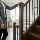Black Premium 30mm Grooved Newel Post 1200mm for Staircase and Railing Applications - High-Quality Professional Grade for Industrial and Commercial Appli...