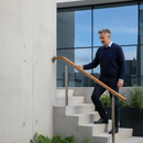 Gray Premium 316 Stainless Steel Handrail Bracket with M6 Thread, 85mm Projection, and Cover Plate for Durable Support