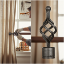 White Smoke Professional Curtain Pole End with Basket - Weldable Cast Steel, 136 x 45mm Dimensions, 27mm Diameter Bar Compatibility