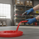 White Smoke Premium 40mm x 8mm Plastic Handrail Capping in Red - 25m Coil with Scratch and Shock Resistance