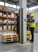 Light Slate Gray Premium Durable Corner Protector with High-Visibility Strips for Safety in Industrial Areas - Dimensions 45 x 45 x 1000 mm