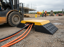 Rosy Brown Premium Heavy Duty Steel Topped Hose and Cable Ramp for Protection - 820 x 290 x 165mm with 80 Tonnes Load Capacity