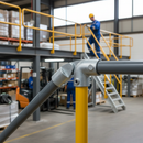 White Smoke Premium 90° Elbow with Swivel Connection for 48.3mm Tube - Ideal for Staircase Top Rails and Level Sections
