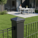 Olive Drab Premium Aluminium Fence Post Cap in Anthracite Grey - Durable Powder Coated Finish for Composite Gate Boards