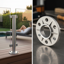 White Smoke Premium Adjustable Base Flange for 48.3mm Diameter Tube with Height Adjustment Feature