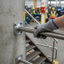 Dark Gray Premium 90 Degree Corner Handrail Support Plate for 48.3mm Tube - 316 Stainless Steel Construction with Satin Finish