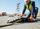 Gray Premium 2-Channel Lidded Cable Ramp for Pedestrian and Vehicle Protection - 850 x 300 x 125 mm, Max Load 44 Tonnes