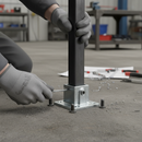 Dim Gray Premium Square Key Clamp Footplate Base for 40mm Box Section - Heavy Duty End Termination Solution