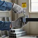 Slate Gray Premium Heavy Duty Handrail Bracket Square Key Clamp for 40mm Box Section Support