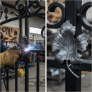 Black Premium Ornate Floral Leaf 110 x 155mm with 4mm Stem for Decorative Panels - High-Quality Professional Grade for Industrial and Commercial Applicat...