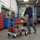 80mm Pressed Steel Swivel Castor, Black Rubber on Polypropylene Wheel, Directional Brake - 60kg Load