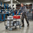 80mm Pressed Steel Swivel Castor Wheel - Grey Rubber - 4-Hole Top Plate - 60kg Load Capacity