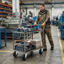 80mm Pressed Steel Swivel Castor with Black Rubber on Polypropylene Wheel - 60kg Load Capacity