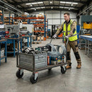 80mm Pressed Steel Swivel Castor with Black Rubber on Polypropylene Wheel - 60kg Load Capacity