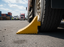 Black Premium Heavy Duty Vehicle Wheel Chock - Solid Rubber Construction, 250 x 190 x 200 mm, 44 Tonnes Max Load