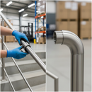 Gray Premium 316 Stainless Steel Handrail End for 42.4mm x 2mm Tube - Durable Satin Finish