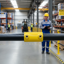 Dark Gray Premium Straight Joint Key Clamp for 42.4mm Tube - Yellow Powder Coated Connector with Durable Grub Screws for Internal Use