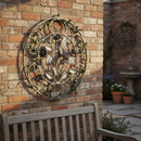 Dark Slate Gray Premium Ornate Flower Panel 410mm Diameter with 12x6mm Hammered Edge Bar for Decorative Applications