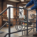 Dark Slate Gray Premium Scroll Panel 810mm x 315mm with 12mm Square Bar for Robust Applications - High-Quality Professional Grade for Industrial and Commercial App...