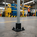 Dark Gray Premium Base Plate Flange for 25mm Square Box Section - Durable Support for Railing Systems