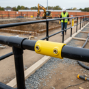 Black Premium Straight Joint Key Clamp for 33.7mm Tube - Yellow Powder Coated External Connector