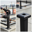 Gray Premium Aluminium Baluster Collar for 12.5mm Square - Powder Coated Black Finish with Dimensions of 14mm Height and 40mm Width