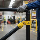 Black Premium Single Swivel Socket Key Clamp for 33.7mm Tube - Yellow Powder Coated Finish for Internal Installations