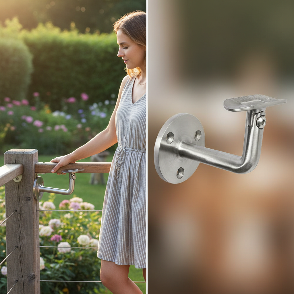Premium 304 Stainless Steel Adjustable Handrail Bracket for 42.4mm Pip ...