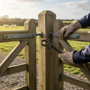 Dark Slate Gray Premium Heavy Duty Forged Gate Crook 30 x 8mm Hammered Edge Bar with Length Options