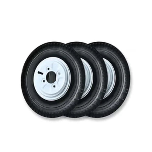 Light Gray 400mm 4.80/4.00-8 Steel Centre Trailer Wheel With 6 Ply Rating Tyre (4 x 100mm PCD)