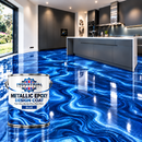 Midnight Blue Metallic Epoxy Design Coat – High Gloss Marble Effect Floor Resin