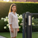 Black Premium Integrated Magnet Lock for Swing Gates - Powder Coated Silver, 2500N Holding Force, IP68 Weather Resistant
