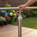 Dark Olive Green Premium Adjustable Tube To Tube Handrail Support for 48.3mm Tubes - Heavy Duty Construction