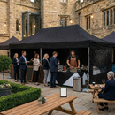 Black Compact Gazebo 3m x 6m – Heavy Duty Waterproof Pop Up Canopy – Premium Folding Shelter – Garden & Commercial Use