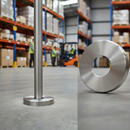 Dark Gray Premium 304 Grade Stainless Steel Base Cover Plate - 125mm Diameter to Suit 48.3mm Tube with Satin Finish