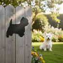 Dim Gray Premium Westie Silhouette Art - 215mm x 215mm Decorative Piece for Home and Office