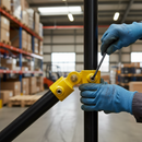 Black Premium Single Swivel Socket Key Clamp for 42.4mm Tube - Yellow Powder Coated Finish