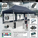 Light Gray Heavy-Duty 8m x 4m Commercial Pop-Up Gazebo | Industrial Waterproof Event Shelter