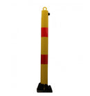 Saddle Brown Yellow & Red 900 mm High Diameter Fold Down Parking Post